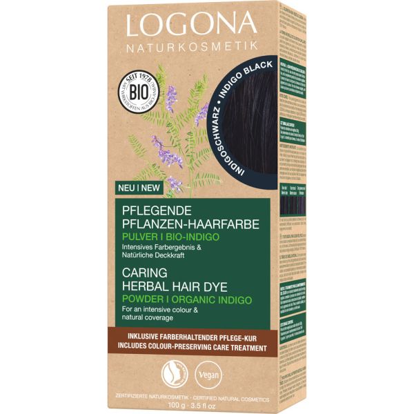 Logona Pflegende Pflanzen-Haarfarbe Pulver Indigoschwarz 12
