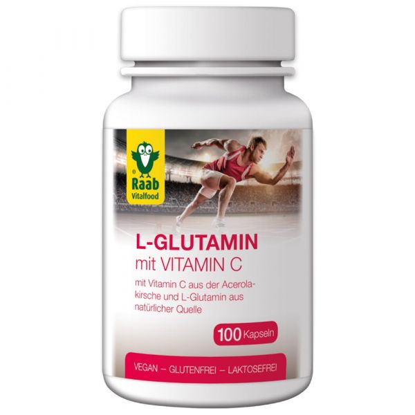 Raab Vitalfood L-Glutamin mt Vitamin C Kapseln