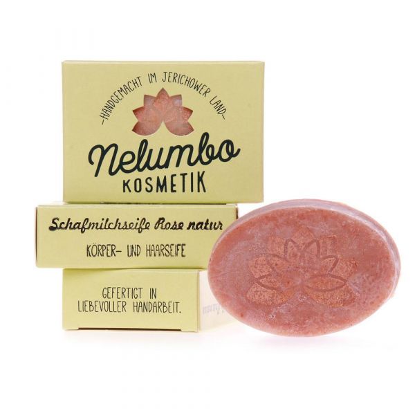 Nelumbo Kosmetik Schafmichseife Rose natur