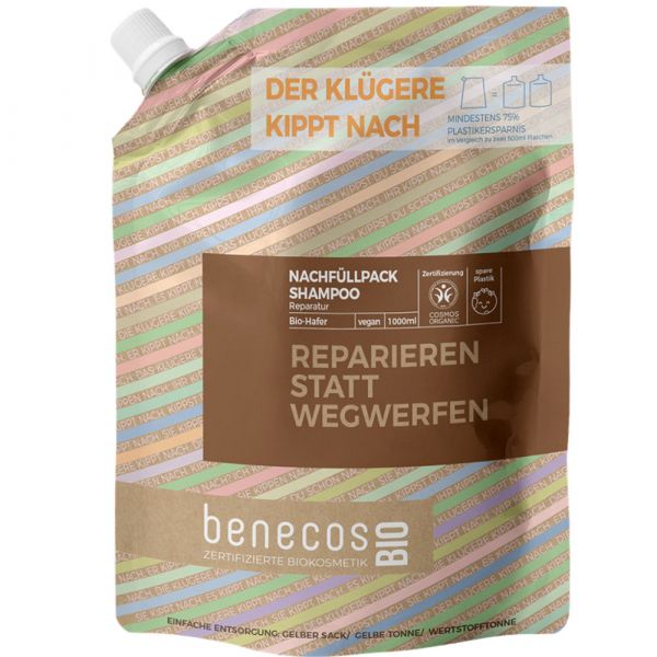 Benecos Shampoo Reparatur Hafer 1 Liter Refill