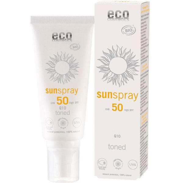 Eco Cosmetics Sonnenspray LSF 50 getönt Q10