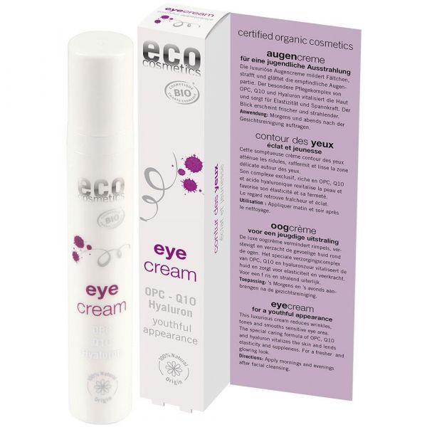Eco Cosmetics Augencreme mit OPC Q10 und Hyaluron