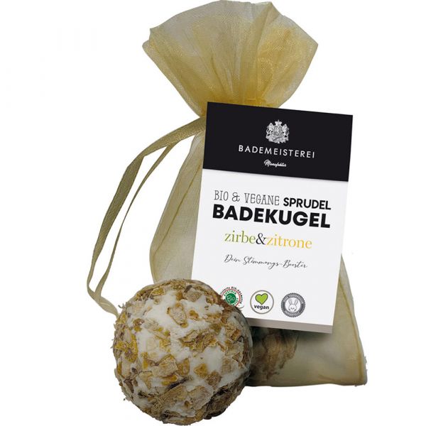 Bademeisterei Badekugel Blüten Zirbe