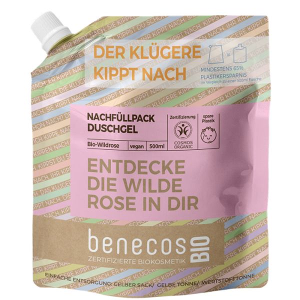 Benecos Duschgel Wildrose 500ml Refill