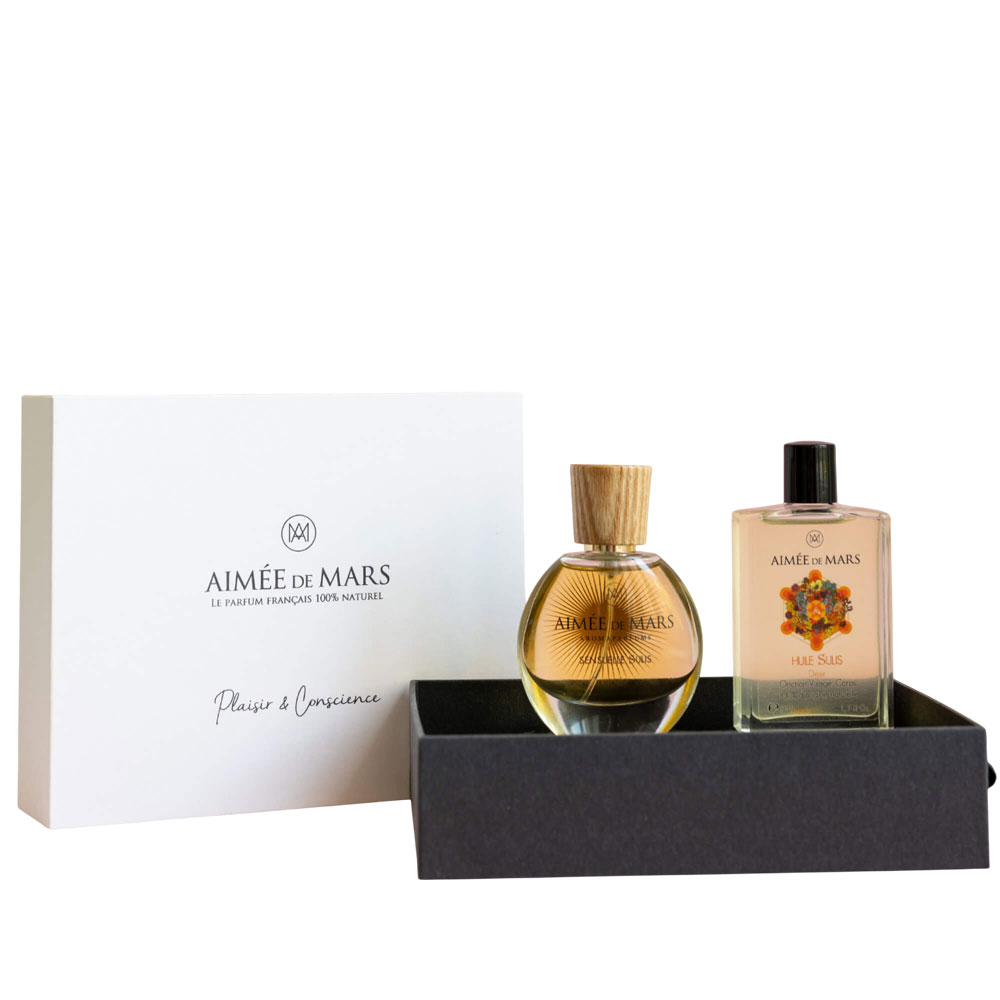 Coffret de Noël Ambré d'Aimée de Mars avec parfum naturel et huile pour le corps - Parfums pour femmes