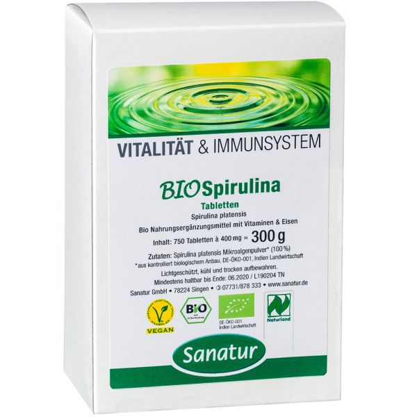 Sanatur Bio Spirulina Tabletten 750 Stück