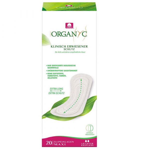 Organyc Slipeinlagen Maxi 20 Stück Organyc Slipeinlagen Maxi 20 Stück