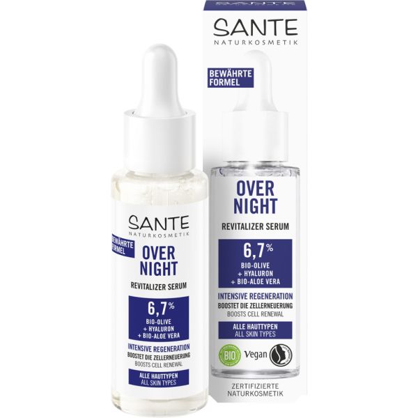 Sante Overnight Revitalizer Serum Bio-Olive Hyaluron & Bio-Aloe Vera