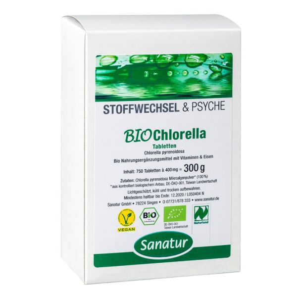 Sanatur Bio Chlorella Hau Tabletten 750 Stück