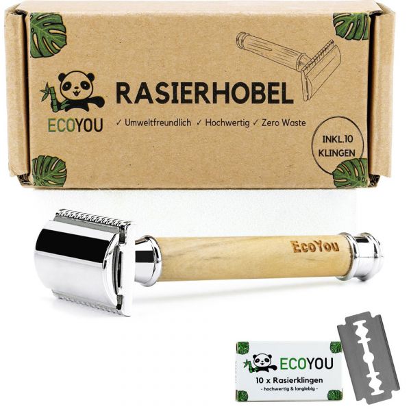 ECOYOU Rasierhobel Olivenholz