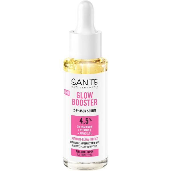 Sante Glow Booster 2-Phasen Serum 3D Hyaluron Vitamin F & Mandelöl