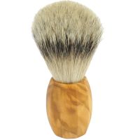 Gold Dachs Rasierpinsel Olivenholz  Silberpitzhaar