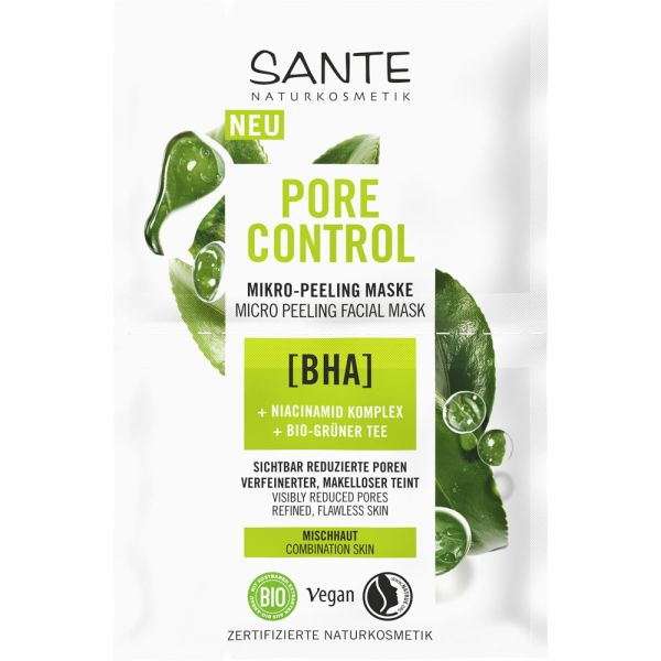 Sante Pore Control Mikro-Peeling Maske BHA Niacinamid Komplex & Bio-Grüner Tee