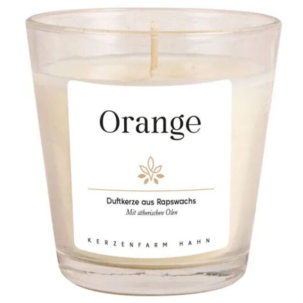 Kerzenfarm Hahn Duftkerze im Glas Orange