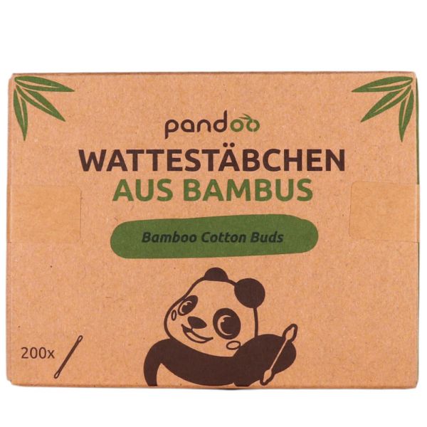 pandoo Bambus-Wattestäbchen Natur 200 Stück