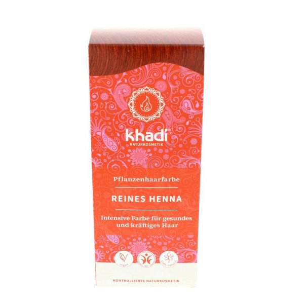 Khadi Pflanzenhaarfarbe Reines Henna 100g Khadi Pflanzenhaarfarbe Reines Henna 100g