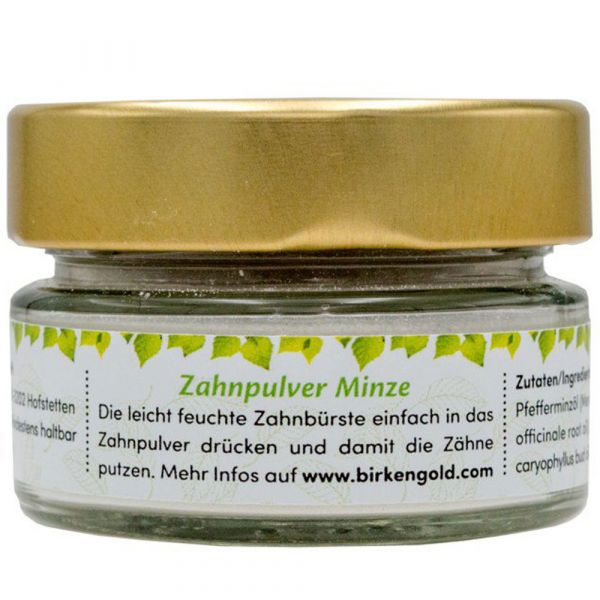 Birkengold Zahnpulver Minze Glas Birkengold Zahnpulver Minze Glas