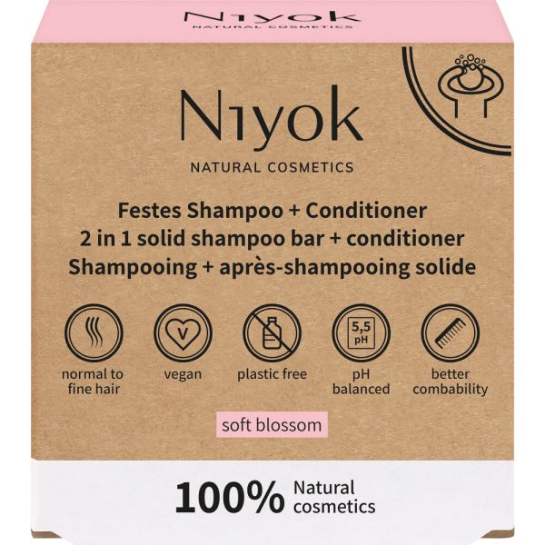 Niyok 2 in 1 festes Shampoo & Conditioner Soft Blossom