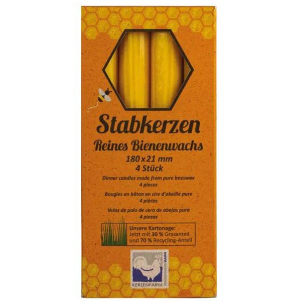 Kerzenfarm Hahn Bienenwachs-Stabkerzen Set