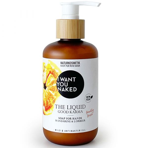 I Want You Naked Wunderbar pflegende Handseife mit Mandarine & Lorbeer 250ml I Want You Naked Wunderbar pflegende Handseife mit Mandarine & Lorbeer 250ml