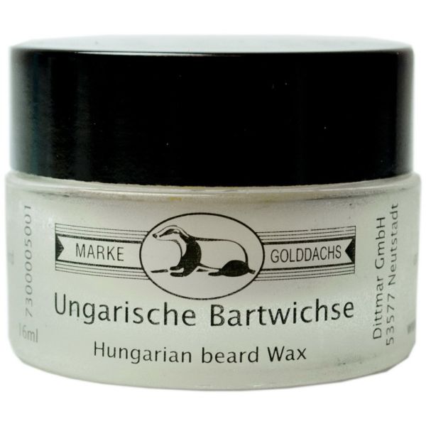 Gold Dachs Ungarische Bartwichse in der Glasdose 16ml