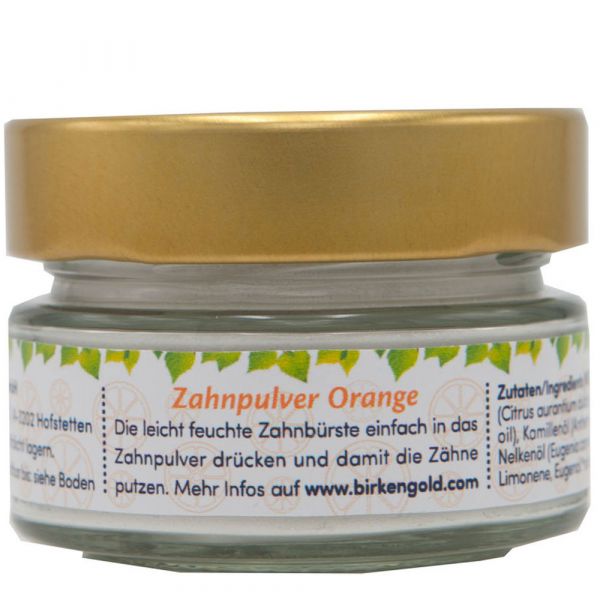 Birkengold Zahnpulver Orange Glas Birkengold Zahnpulver Orange Glas