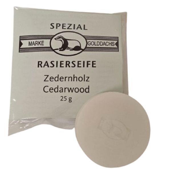 Golddachs Rasierseife Zedernholz Reisegröße