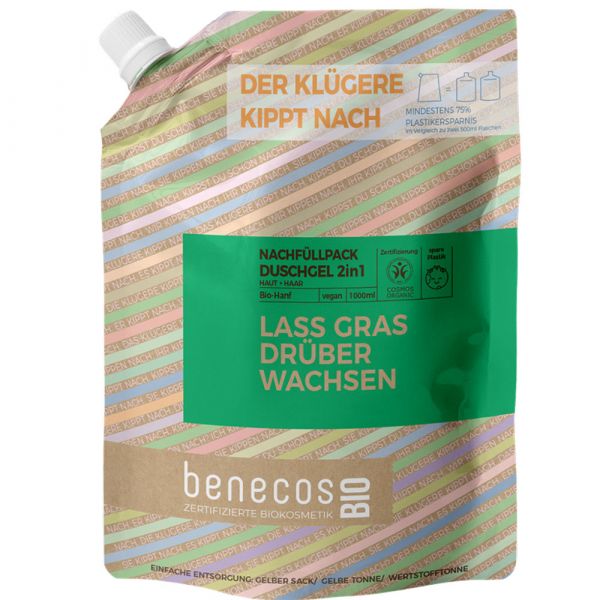 Benecos Duschgel 2in1 Hanf 1 Liter Refill