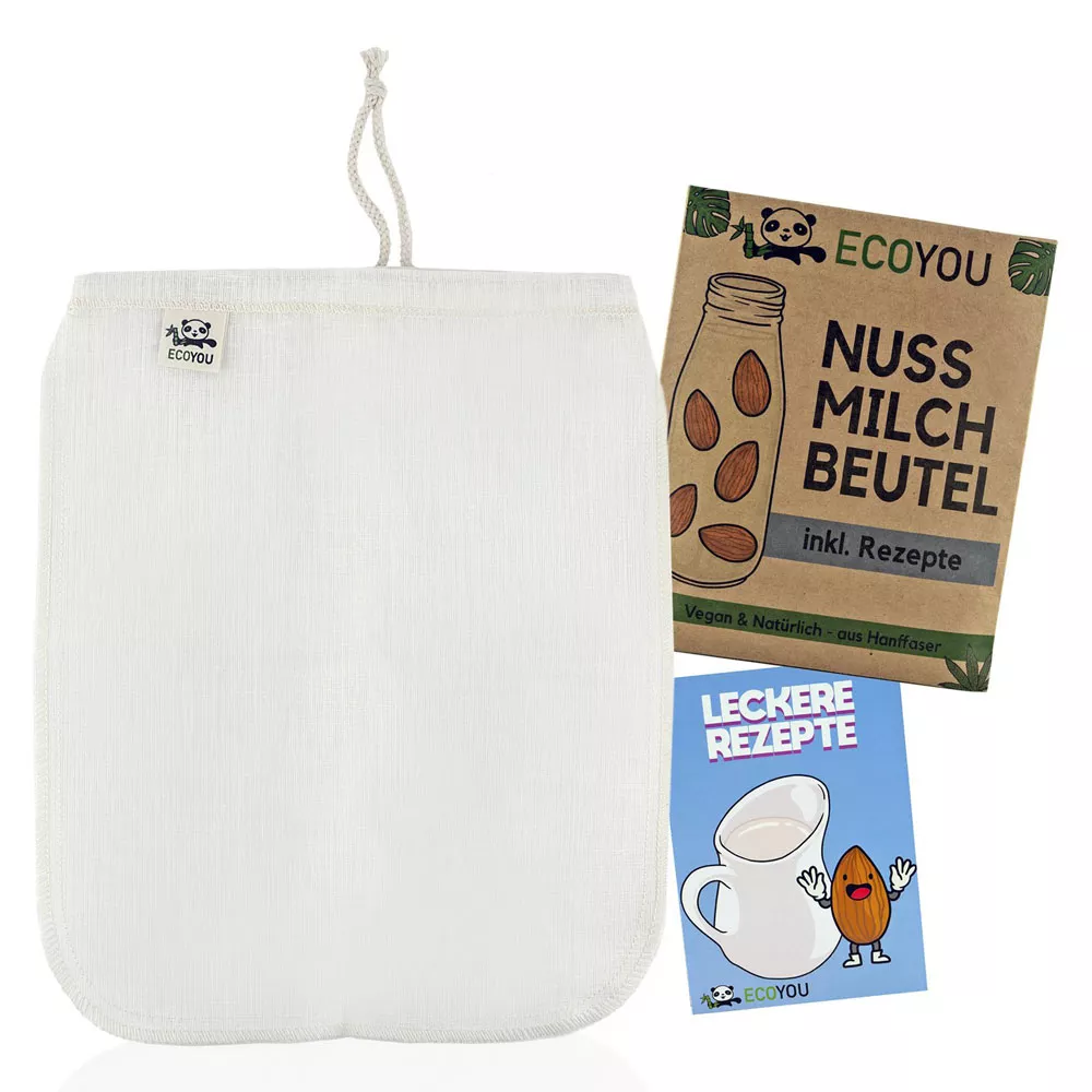 Sachet de lait de noix en fibre de chanvre ECOYOU, recettes incluses