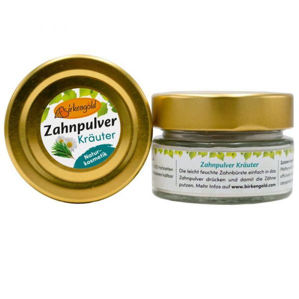 Birkengold Zahnpulver Kräuter Glas Birkengold Zahnpulver Kräuter Glas