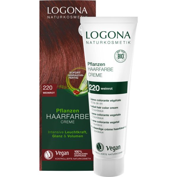 Logona Pflanzenhaarfarbe Creme 220 weinrot