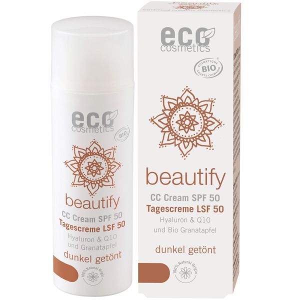 Eco Cosmetics CC Creme getönt LSF 50 ECO dunkel