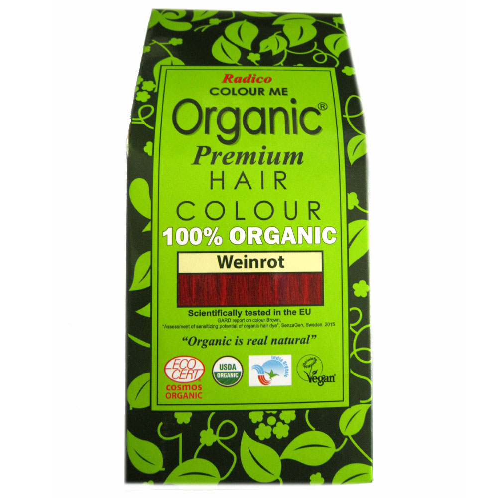 Radico Coloration organique pour cheveux rouge vin 100 g - Radico