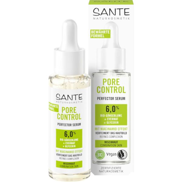 Sante Pore Control Skin Perfector Serum Bio-Gänseblume Evermat & Glycerin