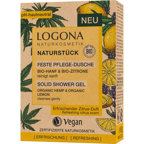 Logona NATURSTÜCK Pflege-Dusche Erfrischung Bio-Hanf & Bio-Zitrone Logona NATURSTÜCK Pflege-Dusche Erfrischung Bio-Hanf & Bio-Zitrone