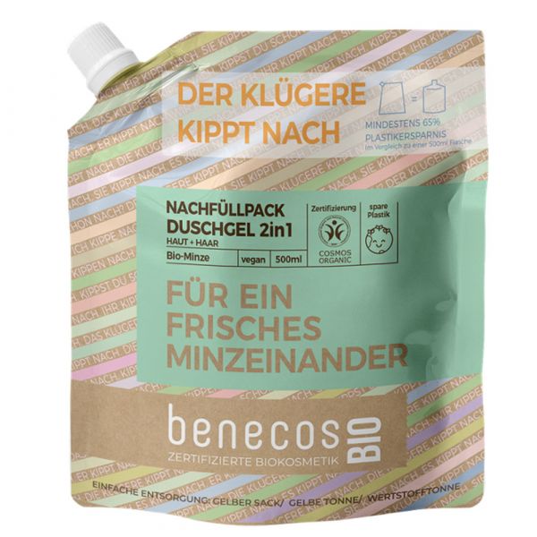 Benecos Duschgel 2in1 Minze 500ml Refill