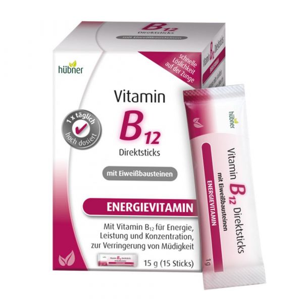 Hübner Vitamin B12 Direktsticks 15 Sticks Hübner Vitamin B12 Direktsticks 15 Sticks