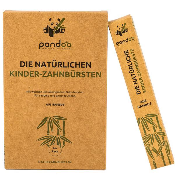 pandoo Bambus-Kinderzahnbürsten