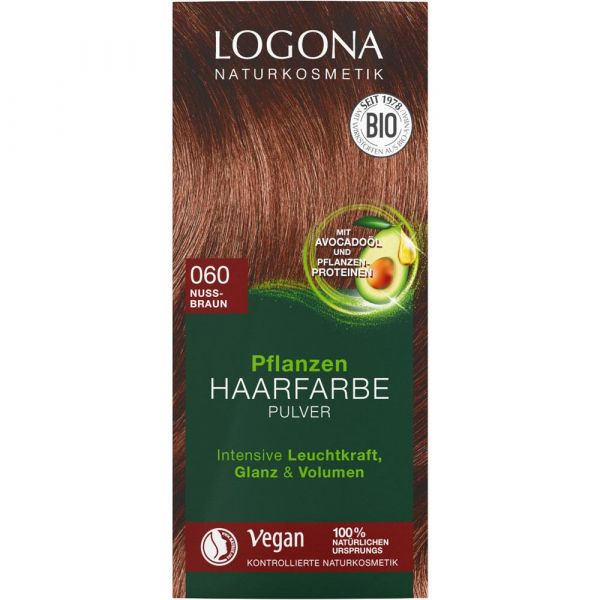 Logona Pflanzenhaarfarbe Pulver 060 nussbraun