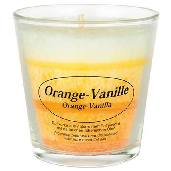 Kerzenfarm Hahn Stearin Duftkerze im Glas Orange Vanille