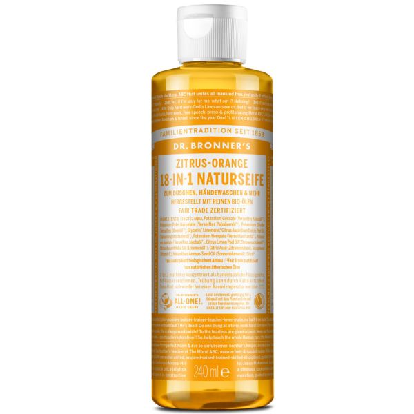 Dr. Bronner´s 18-IN-1 Naturseife Zitrus Orange 240ml