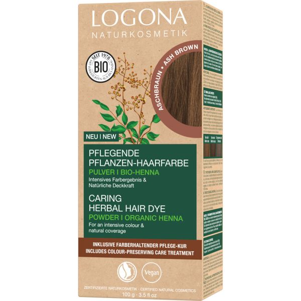 Logona Pflegende Pflanzen-Haarfarbe Pulver Aschbraun 08