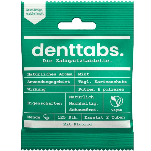 Denttabs Zahnputztabletten Stevia Mint mit Fluorid