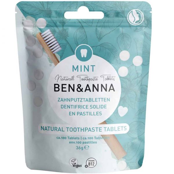 Ben & Anna Zahnputztabletten Mint ohne Fluorid Ben & Anna Zahnputztabletten Mint ohne Fluorid