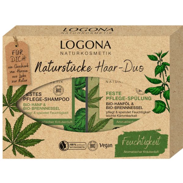 Logona Geschenkset Naturstücke Haar-Duo Shampoo & Spülung Bio-Hanf & Bio-Brennnessel Logona Geschenkset Naturstücke Haar-Duo Shampoo & Spülung Bio-Hanf & Bio-Brennnessel