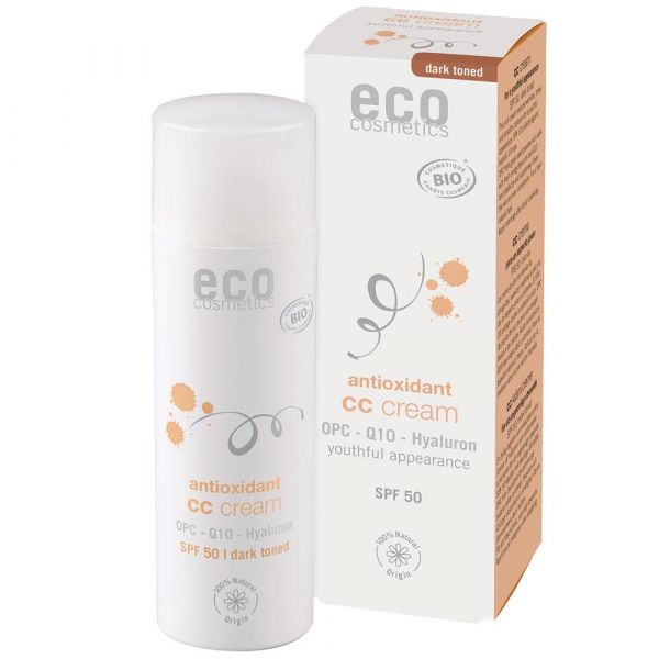 Eco Cosmetics CC Creme getönt LSF 50 dunkel