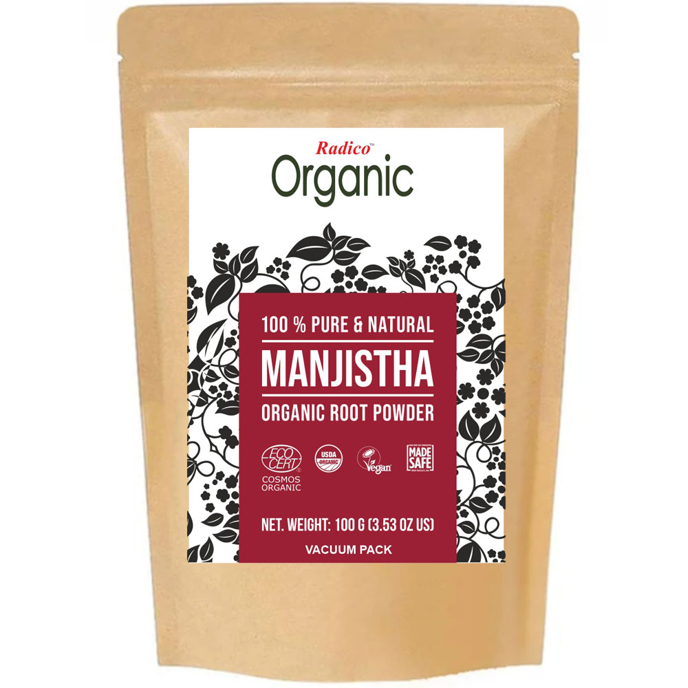 Radico Enveloppements de soin aux herbes organiques Manjistha 100 g - Radico