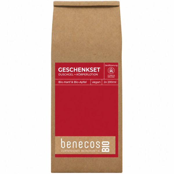 Benecos Geschenkset Duschgel & Körperlotion Bio Hanf & Bio Apfel