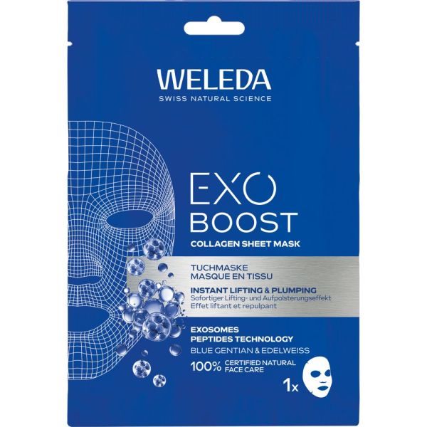 WELEDA Exo Boost Tuchmaske Blauer Enzian
