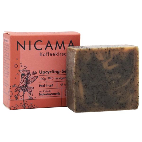 NICAMA Upcyclingseife mit Peelingeffekt - Kaffeekirsche